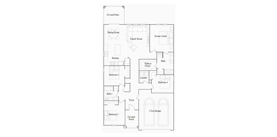Планировка виллы или дома «172SQM» 4 спальни в ЖК BELLEVUE AT ESTATES AT CHERRY LAKE