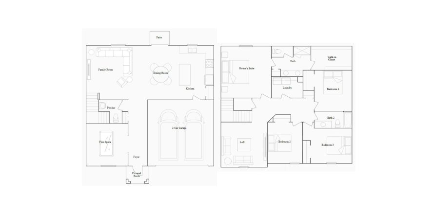 Планировка виллы или дома «239SQM» 4 спальни в ЖК BELLEVUE AT ESTATES AT CHERRY LAKE