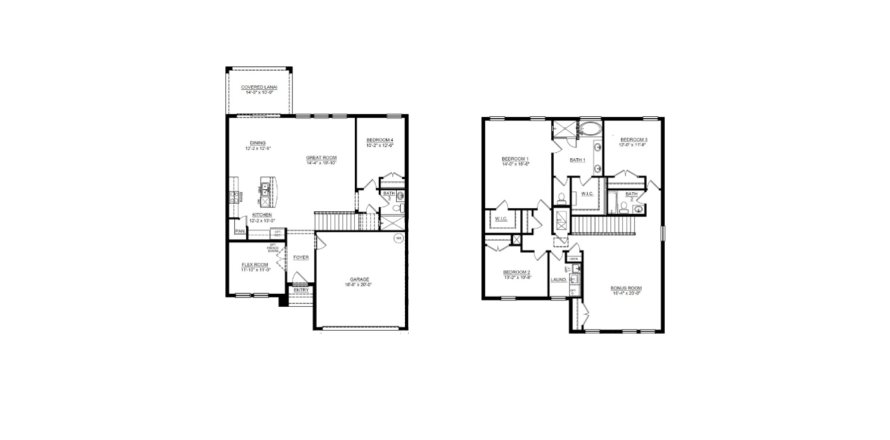 House floor plan «House», 4 bedrooms in Silverstone North