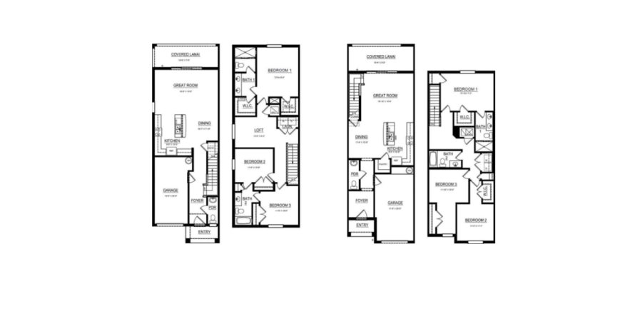 Townhouse floor plan «Townhouse», 3 bedrooms in Star Farms at Lakewood Ranch - Townhomes