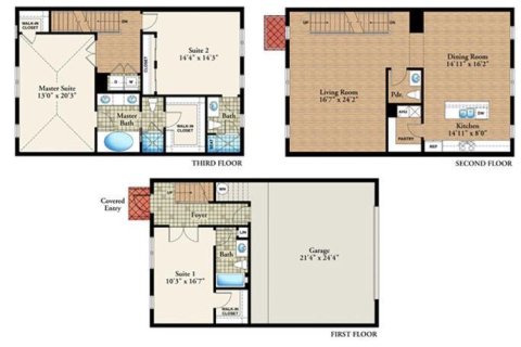 Townhouse in Delray Beach, Florida 3 bedrooms, 198.63 sq.m. № 581299 - photo 22