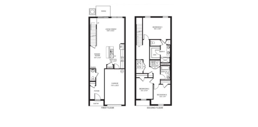 Таунхаус в Bella Oaks в Порт-Оранж, Флорида 2 комнаты, 151м2 № 634049