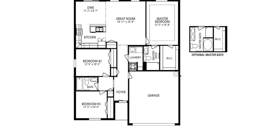 House floor plan «floor 4926 Jackson St», 3 rooms in Jackson Landing by Maronda Homes