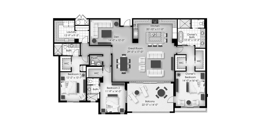 Apartment in QUATTRO AT NAPLES SQUARE in Naples, Florida 3 bedrooms, 282 sq.m. № 73121