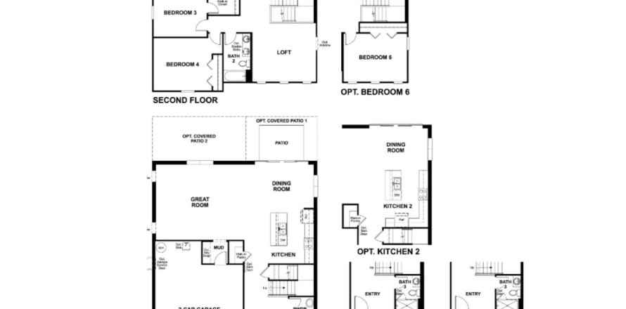 Планировка Виллы или дома «floor 2611 Linda Way at Seasons at Sutton Preserve» 5 комнат в ЖК Seasons at Sutton Preserve