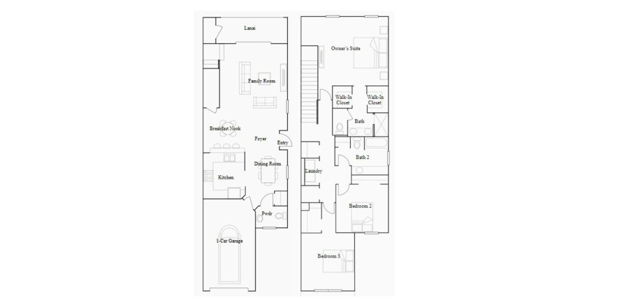 Townhouse floor plan «173SQM», 3 bedrooms in LORRAINE LAKES