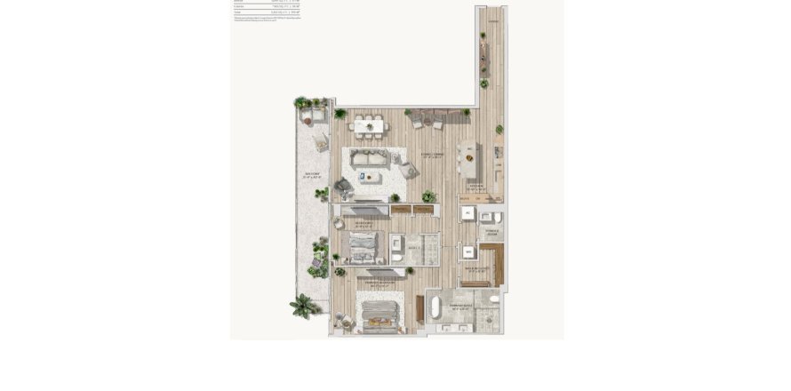Apartment floor plan «Residence», 2 bedrooms in The well