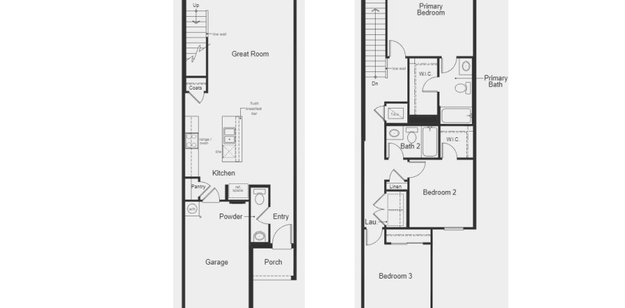 Townhouse floor plan «floor 1489 at Mirabella Townhomes», 3 rooms in Mirabella Townhomes