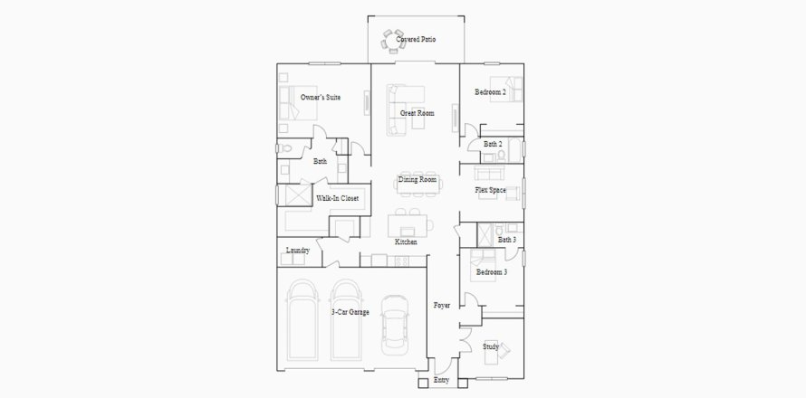 Townhouse floor plan «240SQM TREVISO», 3 bedrooms in BRIDGEWATER AT VIERA