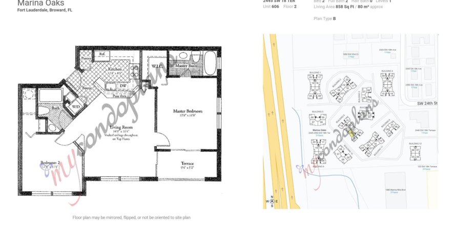 Condominio en Fort Lauderdale, Florida, 2 dormitorios  № 1101994