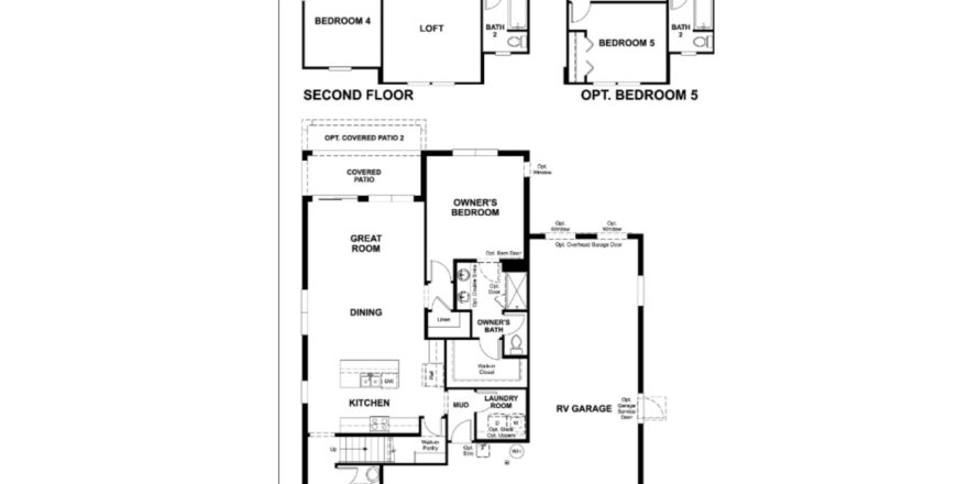 Планировка Виллы или дома «floor 2615 Linda Way at Seasons at Sutton Preserve» 4 комнаты в ЖК Seasons at Sutton Preserve