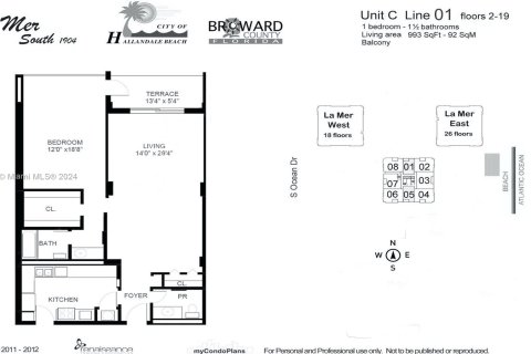 Condominio en venta en Hallandale Beach, Florida, 1 dormitorio, 89.19 m2 № 972598 - foto 17