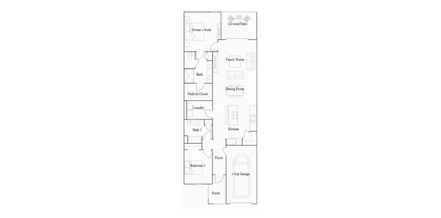 House in ANGELINE in Land O' Lakes, Florida 2 bedrooms, 129 sq.m. № 65901