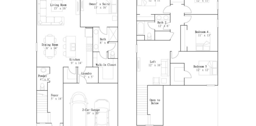 House floor plan «Columbia», 5 rooms in Horse Creek