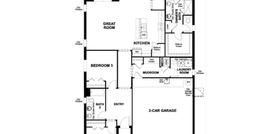 House floor plan «floor 2619 Linda Way at Seasons at Sutton Preserve», 3 rooms in Seasons at Sutton Preserve