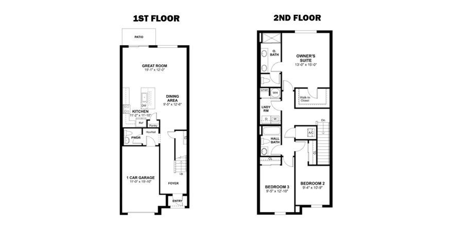 Townhouse floor plan «157SQM ARABELLA III», 2 bedrooms in ASPIRE AT HAWKS RIDGE