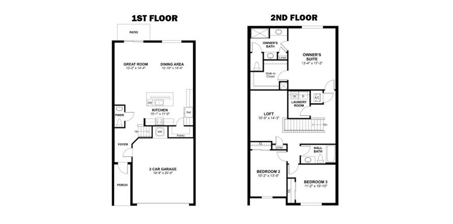 Townhouse floor plan «185SQM FULLERTON V», 3 bedrooms in ASPIRE AT HAWKS RIDGE