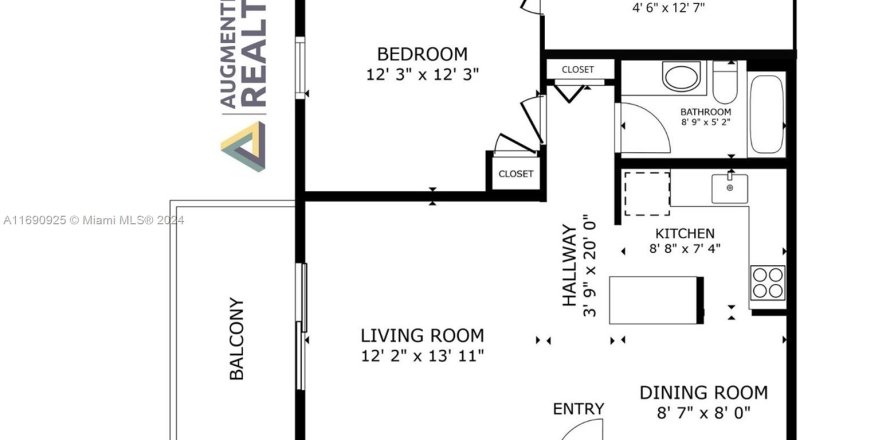 Condominio en Miami, Florida, 1 dormitorio  № 1437087