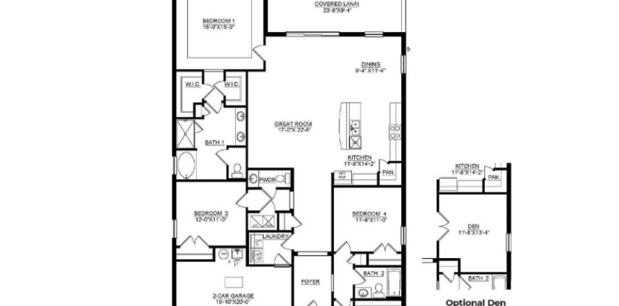 Планировка виллы или дома «House» 4 спальни в ЖК Star Farms at Lakewood Ranch - Emerald