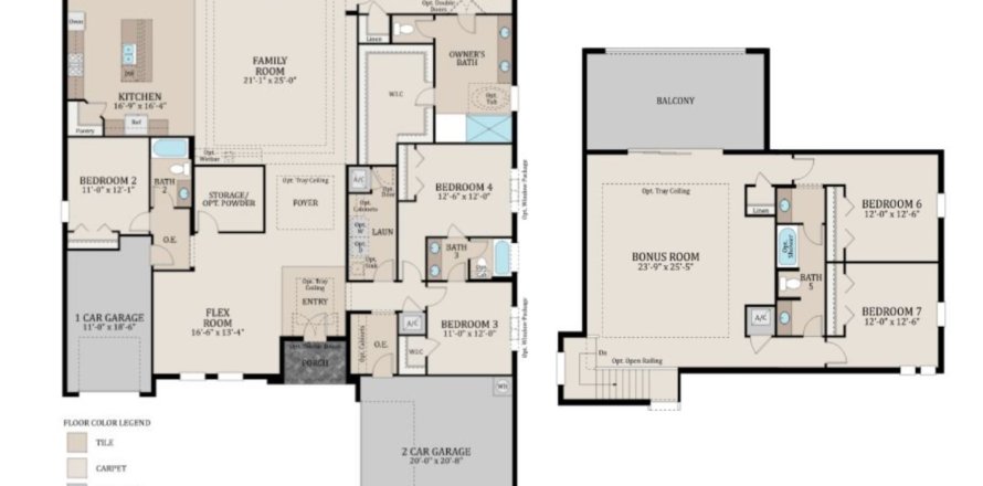 Планировка Виллы или дома «floor Bismark 3» 6 комнат в ЖК Robins Cove at Epperson by Biscayne Homes