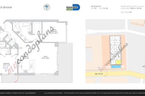 Condominio en venta en Miami, Florida, 2 dormitorios, 117.52 m2 № 1369246 - foto 18