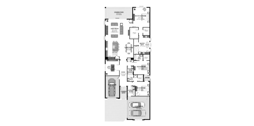 Планировка виллы или дома «239SQM» 3 спальни в ЖК LOTUS PALM