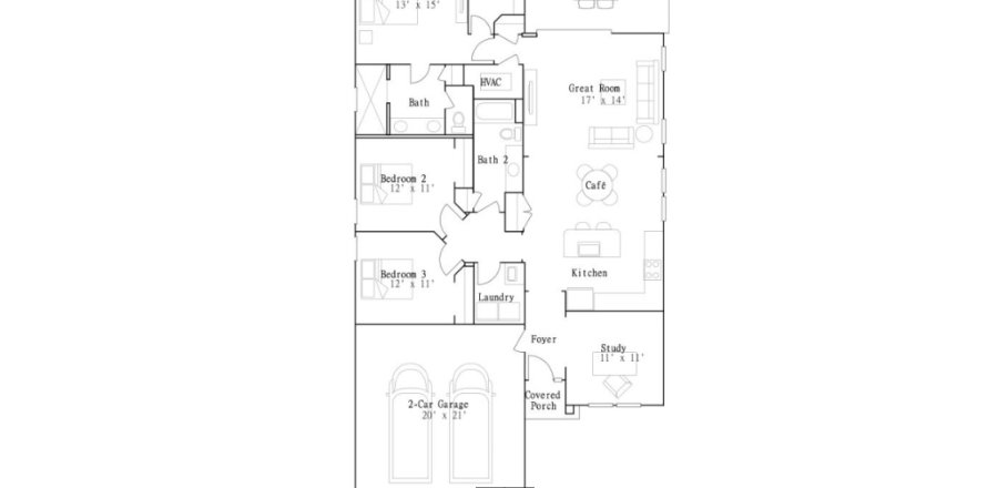 House floor plan «Saddle Oaks - Saddle Oaks 50s», 3 bedrooms in Saddle Oaks - Saddle Oaks 50s