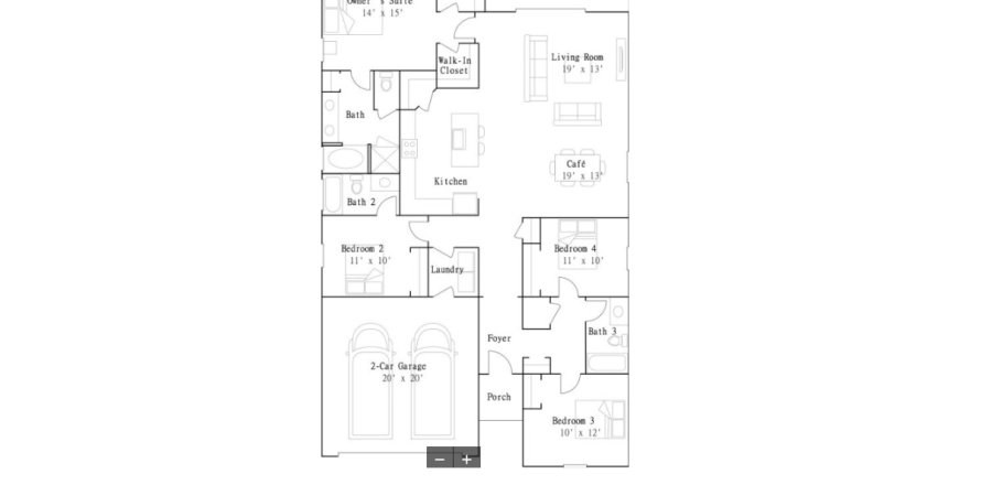 Планировка виллы или дома «Saddle Oaks - Saddle Oaks 50s» 4 спальни в ЖК Saddle Oaks - Saddle Oaks 50s