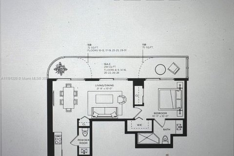 Condominio en venta en Miami, Florida, 1 dormitorio, 57.69 m2 № 19641 - foto 3