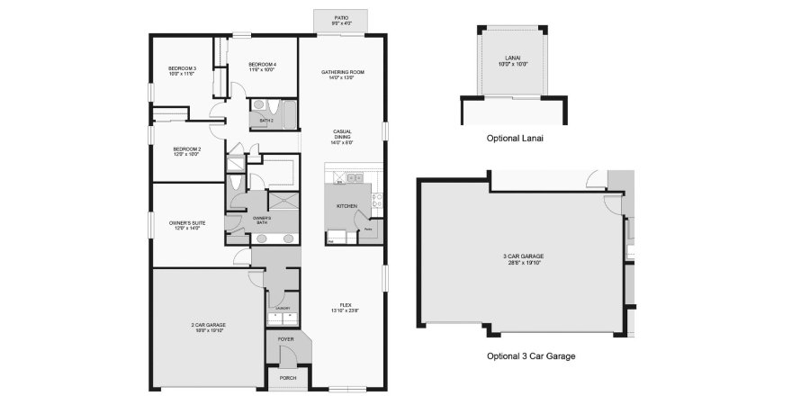 Townhouse floor plan «183SQM SENECA», 4 bedrooms in SOUTHERN PINES